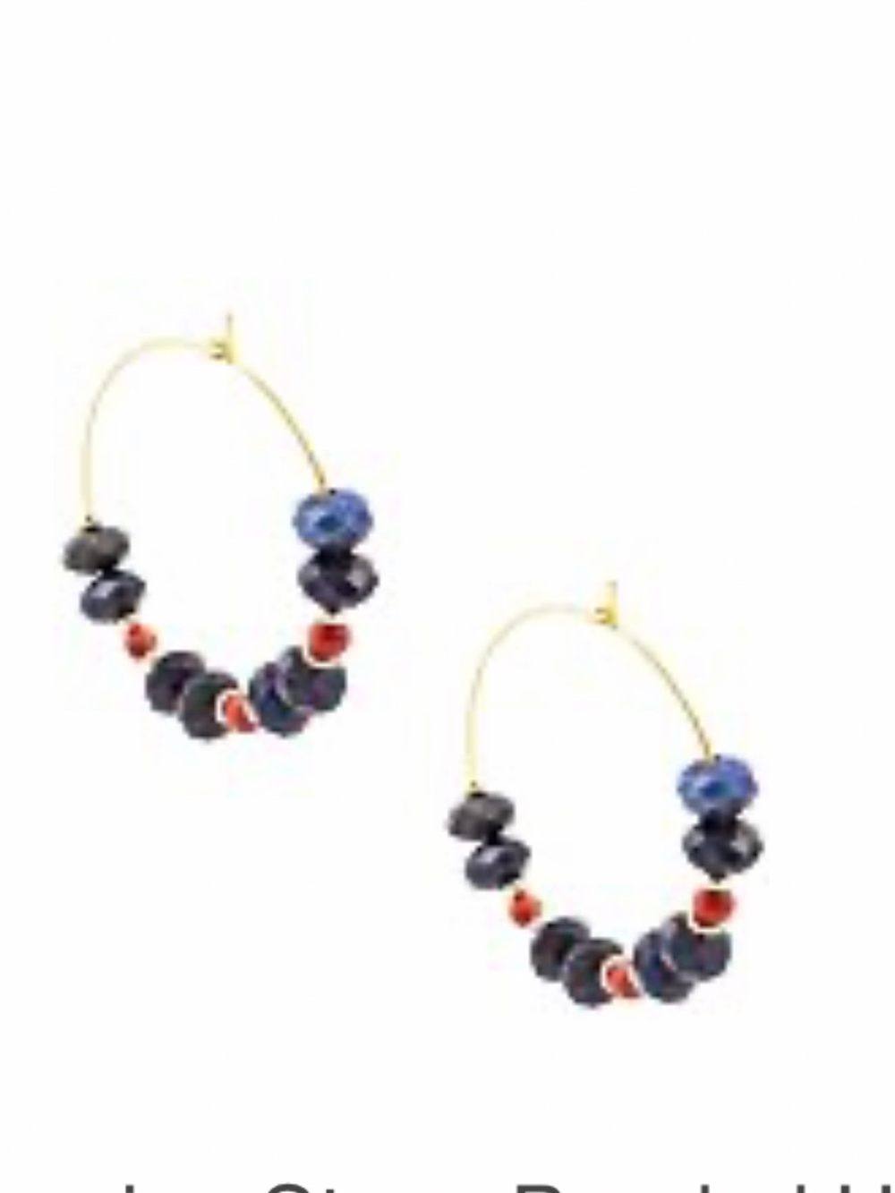 Barse Jubilee Genuine Stone Beaded Hoop Earrings